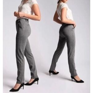 Betabrand Yoga Dress Pants Novelty Cat Print Stretch White Black.  Small Petite
